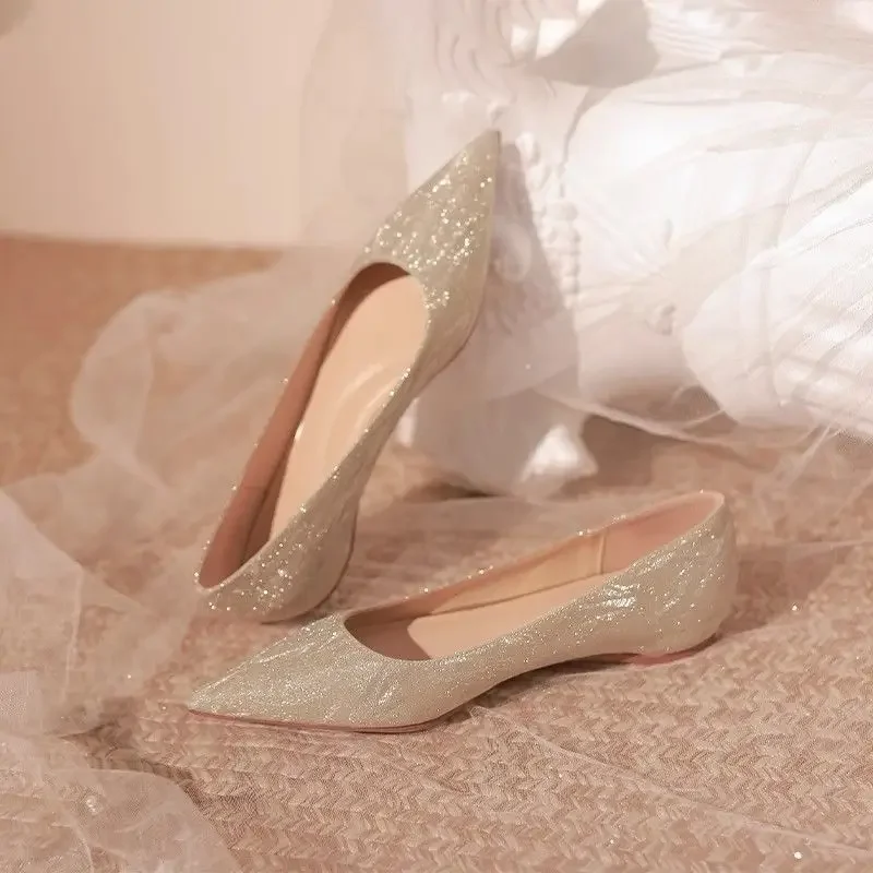 flat bridal shoes