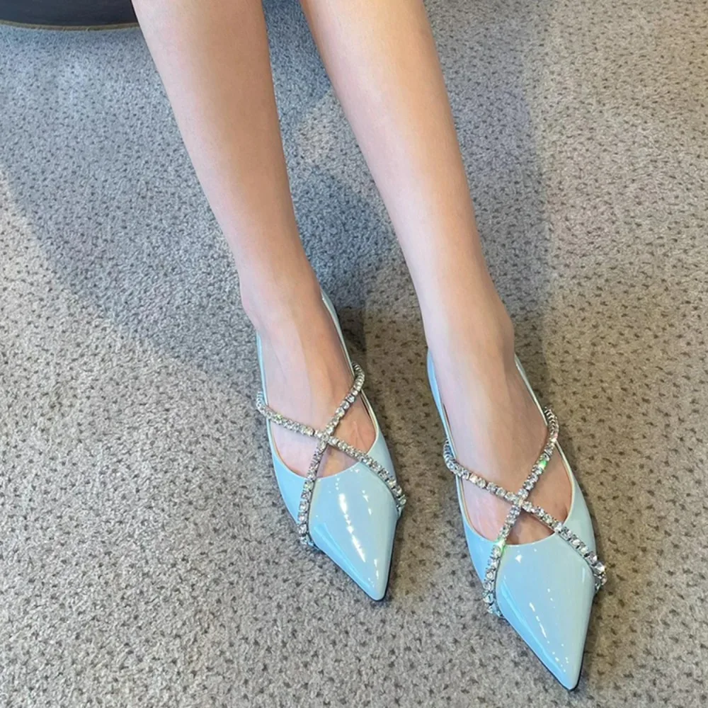 blue flat shoes