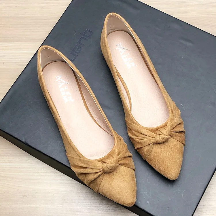 tan flat shoes