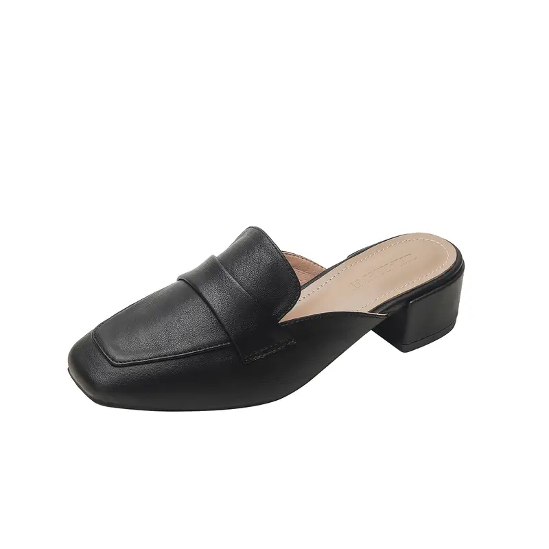 ladies black mule shoes