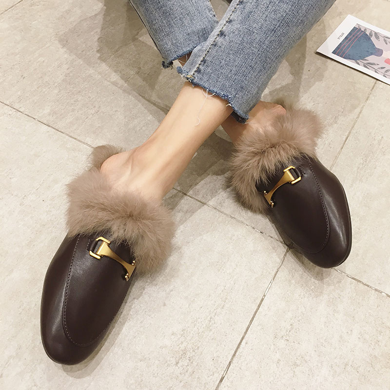 fur mules shoes